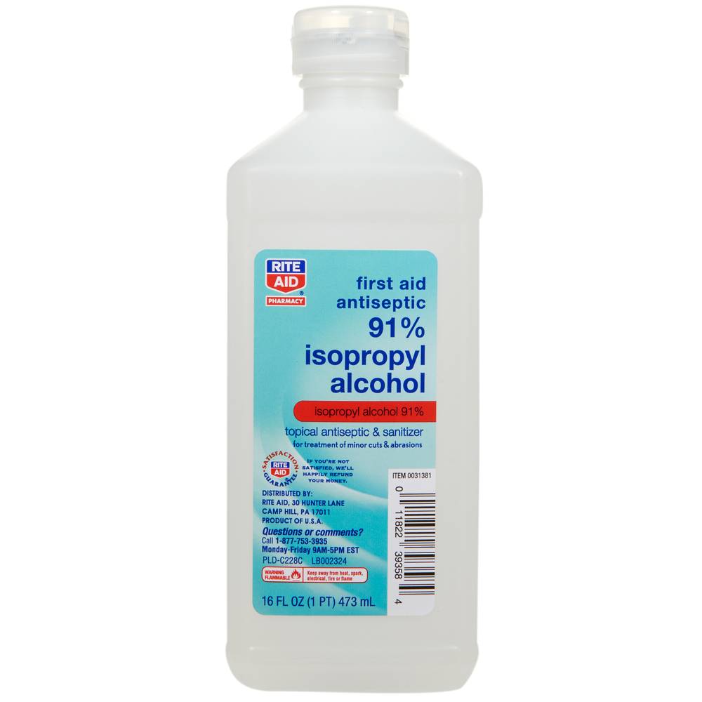Rite Aid First Aid Antiseptic 91% Isopropyl Alcohol