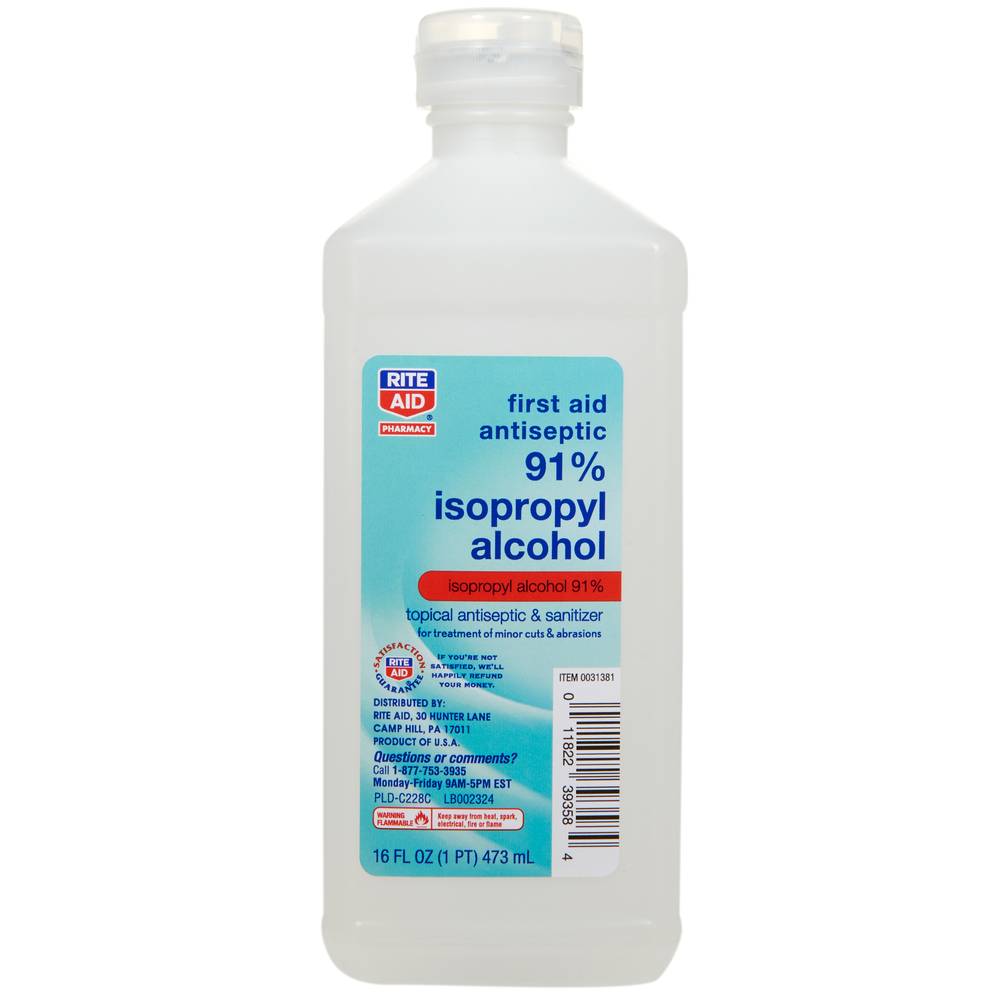 Rite Aid First Aid Antiseptic 91% Isopropyl Alcohol (16 fl oz)