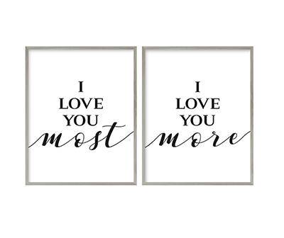 "Love You More Love You Most" Framed Plaques 2-Piece Set