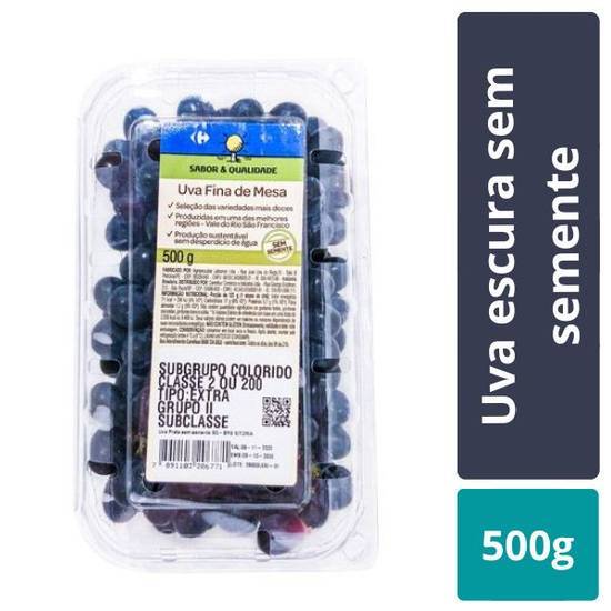 Carrefour sabor & qualidade uva escura sem semente (500 g)