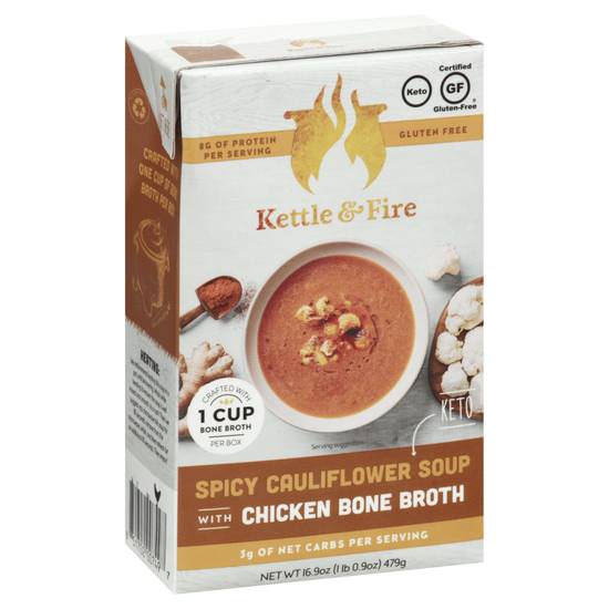 Kettle & Fire Keto Bone Broth Soup (spicy cauliflower-chicken)