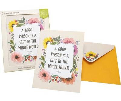 Green Inspired Flower Frame Blank Notes Thank You Cards (10 ct)