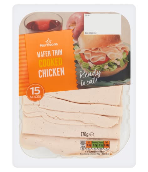 Morrisons Wafer Thin Cooked Chicken Slices (15 pack)