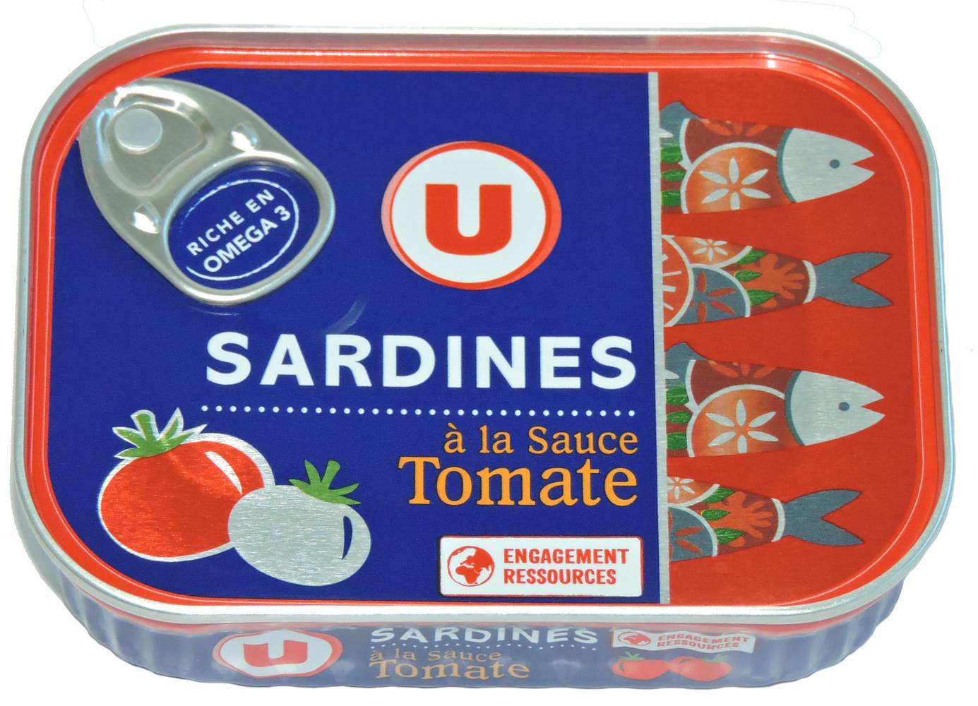 Les Produits U - Sardines à la sace tomate (135g)