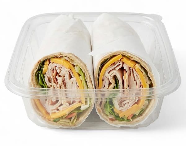 Turkey Bacon Wrap, Whole Wheat Tortilla, Cabbage Slaw