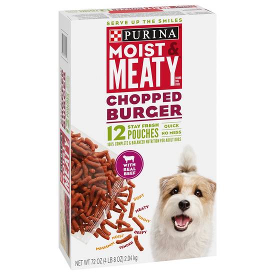 Purina Moist & Meaty Chopped Burger With Real Beef Dog Food (12 ct)