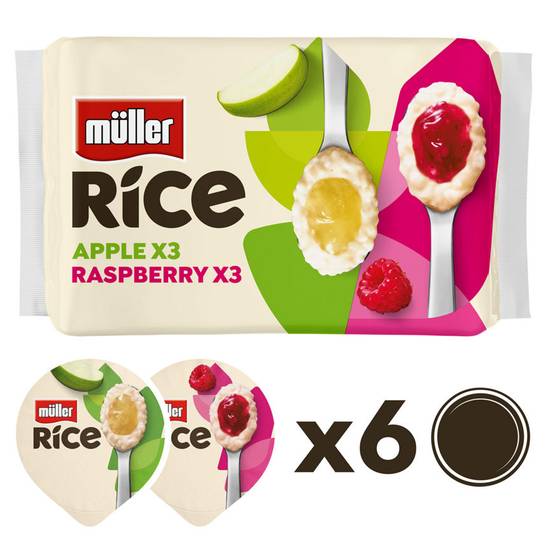 Müller Yogurt Rice Apple & Raspberry Low Fat Pudding Dessert  6 x 170g (1020g)