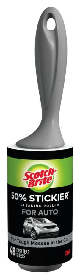Scotch-Brite 50% Stickier Auto Lint Roller, 4in x 25.1ft (48 ct)
