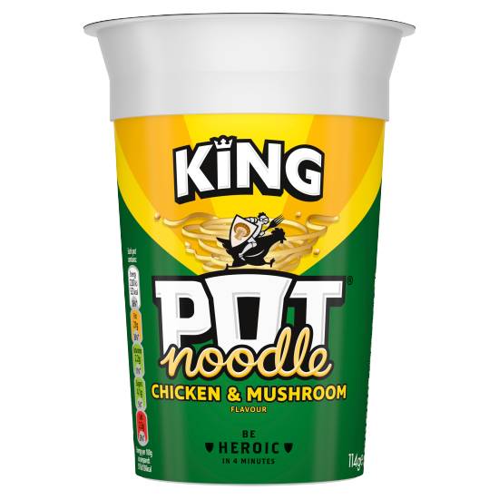 King Pot Noodle Chicken-Mushroom, Noodles (114g)