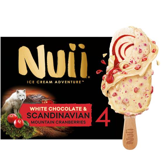 Nuii - Bâtonnets glacés des montagnes scandinaves & chocolat blanc (4 pièces)