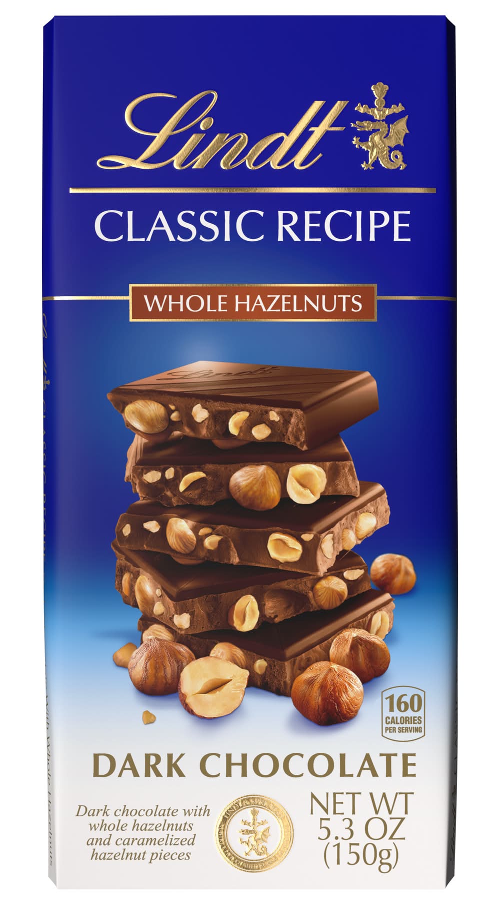 Lindt Classis Recipe Whole Hazelnuts Dark Chocolate (5.3 oz)