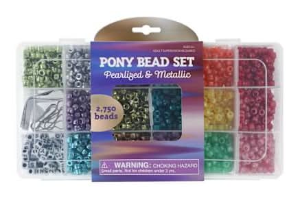 Pony Pearlized & Metallic Bead Set