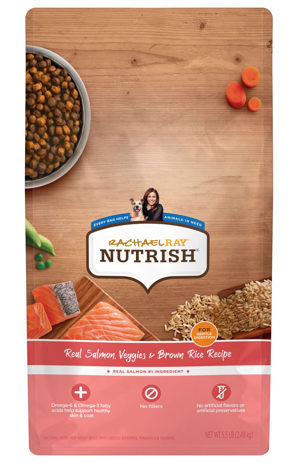 Nutrish Salmon Veggies & Brown Recipe Dry Dog Food (5.5 lbs)