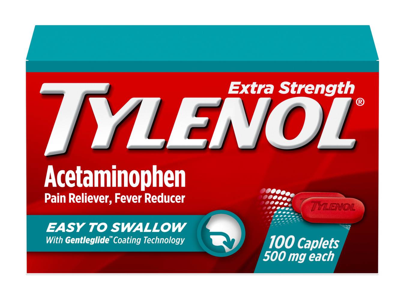 Tylenol Extra Strength Acetaminophen Pain Reliever Caplets (50 g, 100 ct)