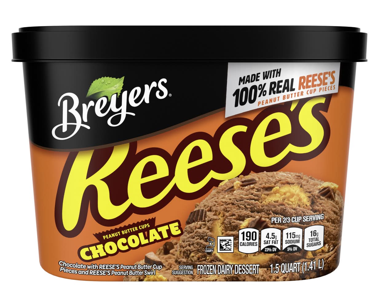 Breyers Reese's Peanut Butter Cups Chocolate Frozen Dairy Dessert (1.5 qt)