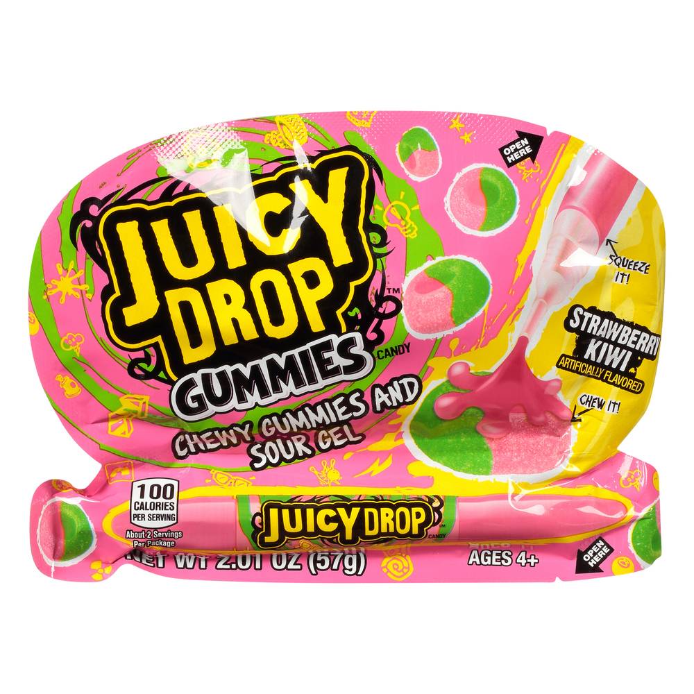 Juicy Drop Chewy Gummies Sour Gel Candy (strawberry kiwi )