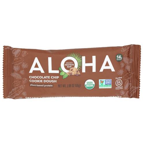 Aloha Organic Chocolate Chip Cookie Dough Plant-Based Protein Bar