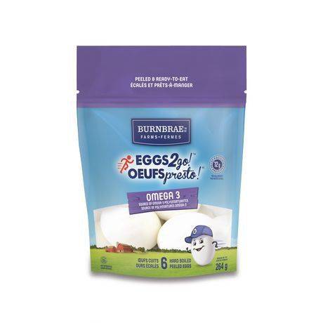 Burnbrae farms oeufspresto œufs durs écalés omega 3 - oeufspresto omega 3 hard boiled peeled eggs  (6 unités)