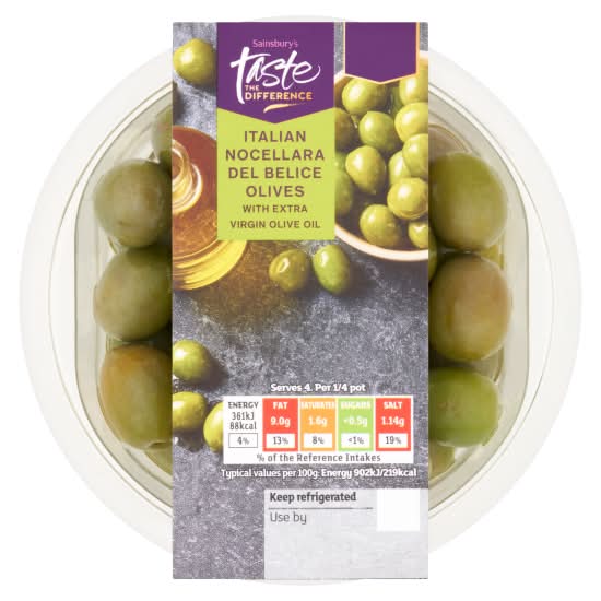 Sainsbury's Taste the Difference Nocellara Del Belice Olives (160g)