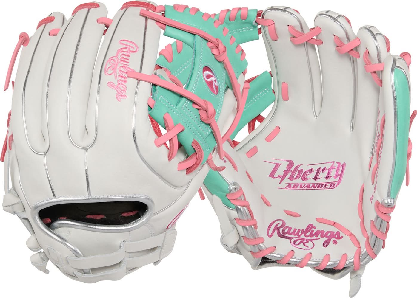 Rawlings 11.75" Liberty Advanced Series Fastpitch Glove (White/Mint/Pink)