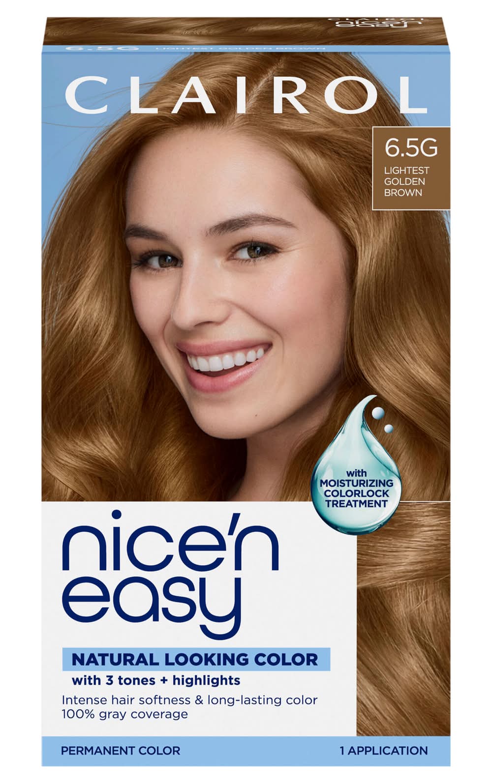 Clairol Nice'n Easy Permanent Hair Color, Lightest Golden Brown (6.5 g)