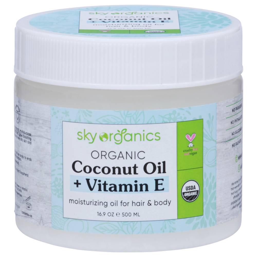 Sky Organics Extra Virgin Coconut Oil Infused With Vitamin E Hair & Body Moisturizer