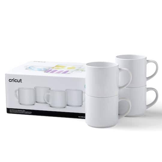 Cricut 10Oz. White Stackable Ceramic Mug Blanks, 4Ct.