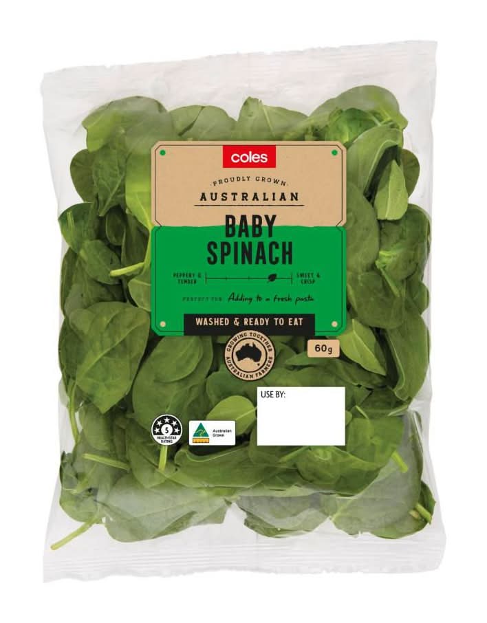 Coles Baby Spinach 60g