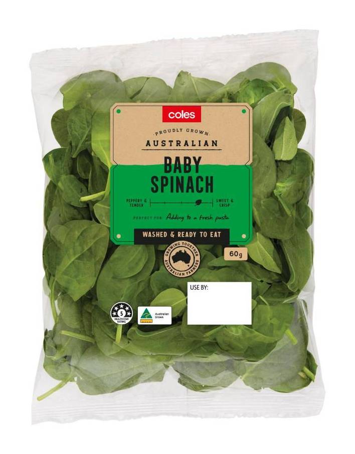 Coles Baby Spinach 60g