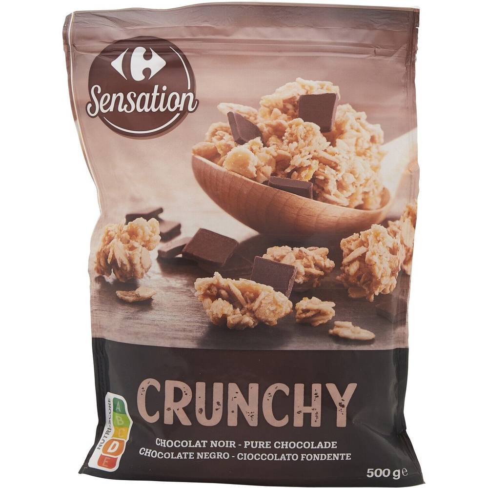 Carrefour Sensation - Céréales crunchy chocolat noir (500g)