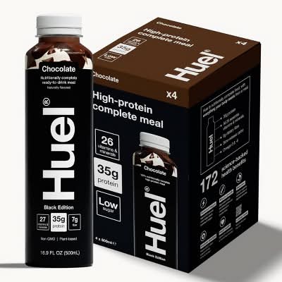 Huel Black Edition Chocolate Ready-to-Drink 35g Protein Meal Replacement - 4pk