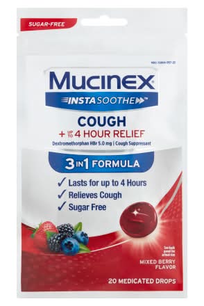 Mucinex Insta Soothe Cough Drops, Mixed Berry (20 ct)
