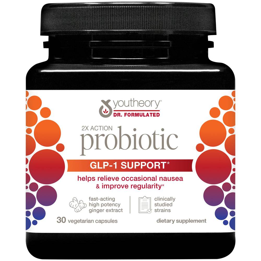 Youtheory Glp-1 Support Probiotic Vegetarian Capsules (30 ct)