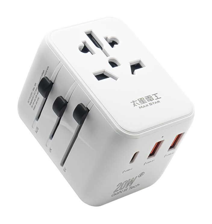 太星電工-氮化鎵PD20W旅行用插座多國轉換 <1PC個 x 1 x 1PC個>