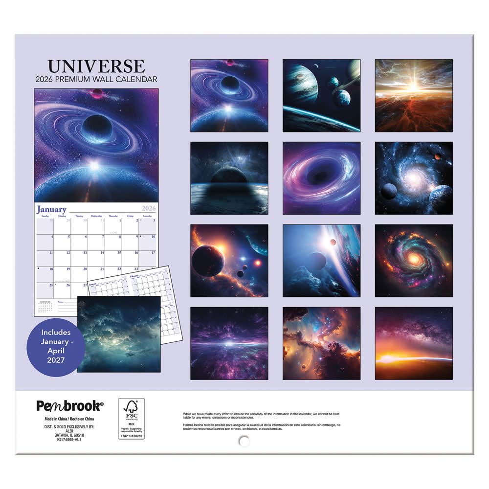 Pembrook 2026 Premium Universe Calendar, 9x11.5 in