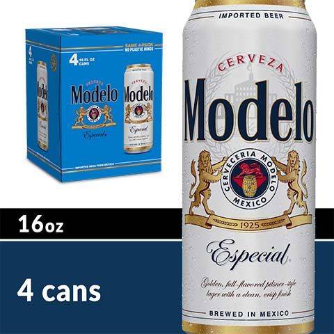 Modelo Especial Lager Mexican Beer (4 pack, 16 fl oz)