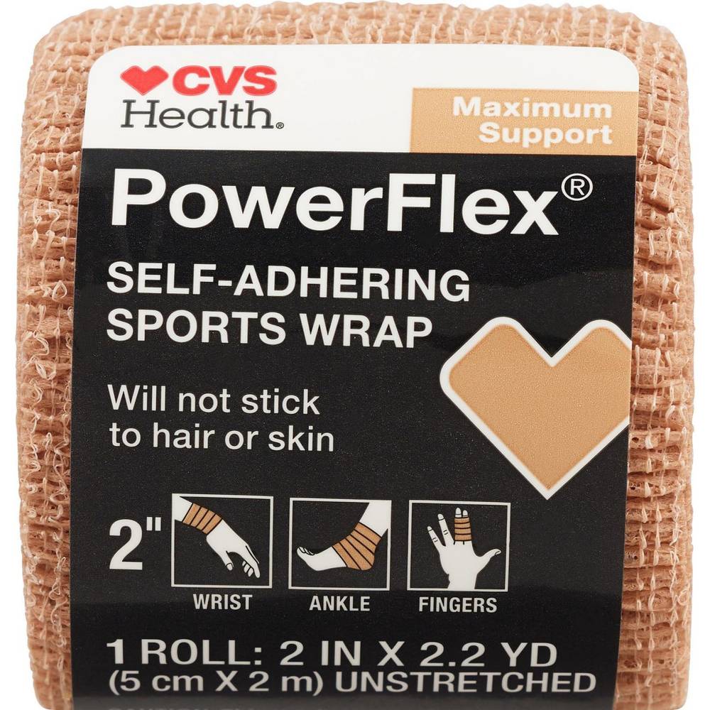 CVS Health Maximum Support Self Grip Athletic Bandage, 2in. x 70in., Beige