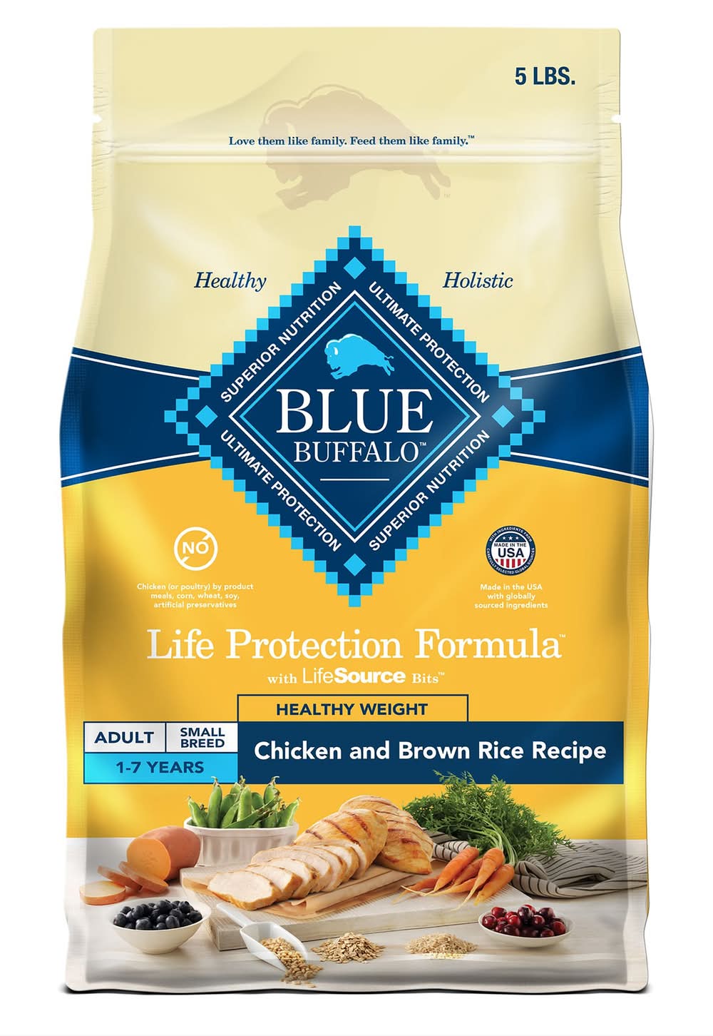 Blue Buffalo® Life Protection Formula™ Healthy Weight Small Breed Adult Dry Dog Food - Chicken (Flavor: Chicken & Brown Rice, Size: 5 Lb)
