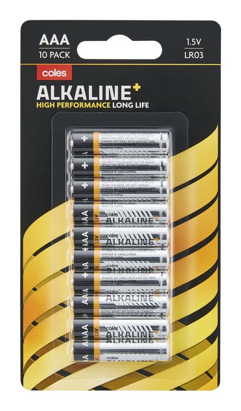Coles Super Alkaline Battery Aaa (10 pack)