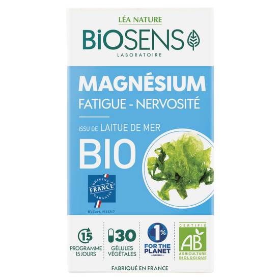 Biosens - Complément alimentaire bio à base d'algue gélules végétales magnésium (30 pièces)