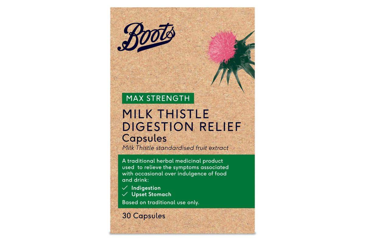 Boots Max Strength Digestion Relief Milk Thistle 30 Capsules