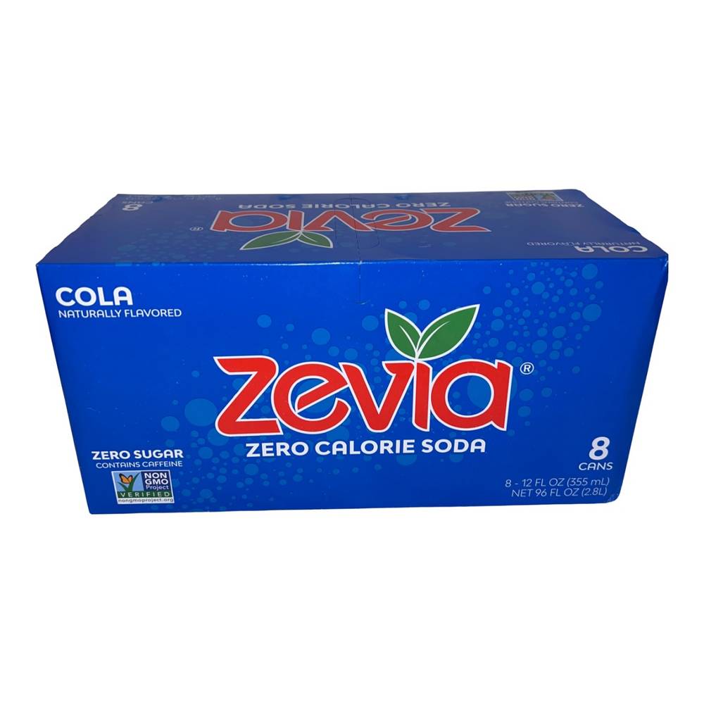 Zevia Cola Zero Calorie Soda (8 ct, 12 fl oz)
