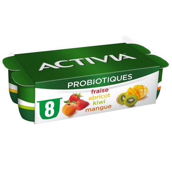 Activia - Probiotiques yaourt aux fruits bifidus (fraise, abricot, kiwi, mangue)