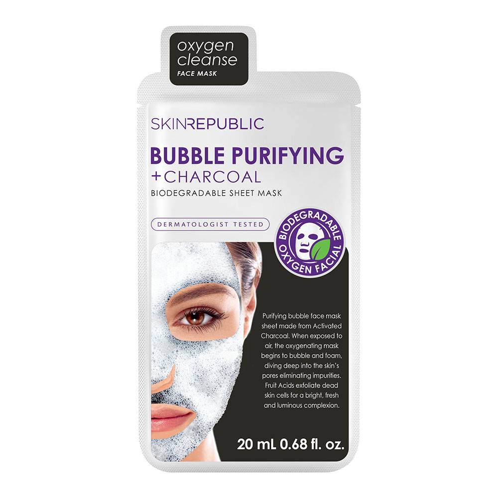 Skin Republic Bubble Purifying Charcoal Face Mask Sheet