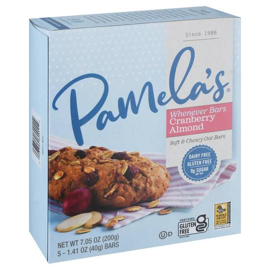 Pamela's Whenever Oat Bars (5 ct) (cranberry-almond)