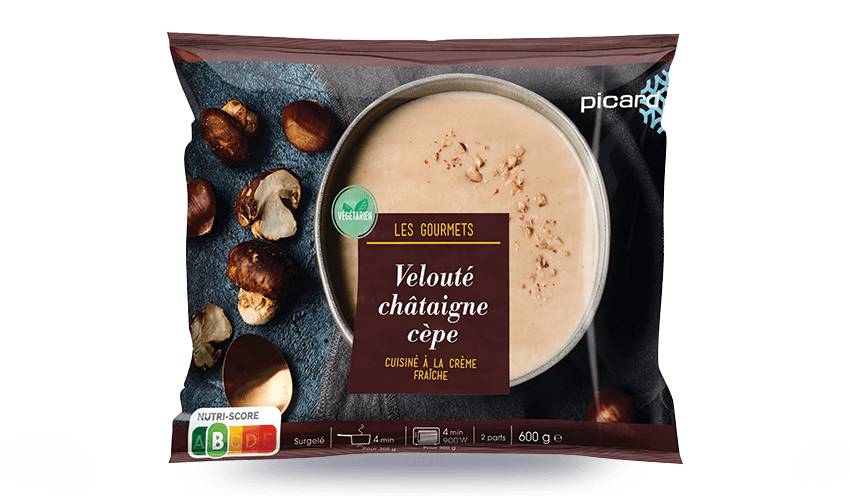 Velouté châtaigne cèpe cuisiné à la crème fraîche