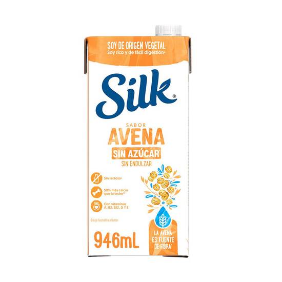 Silk alimento líquido de avena sin azúcar (cartón 946 ml)