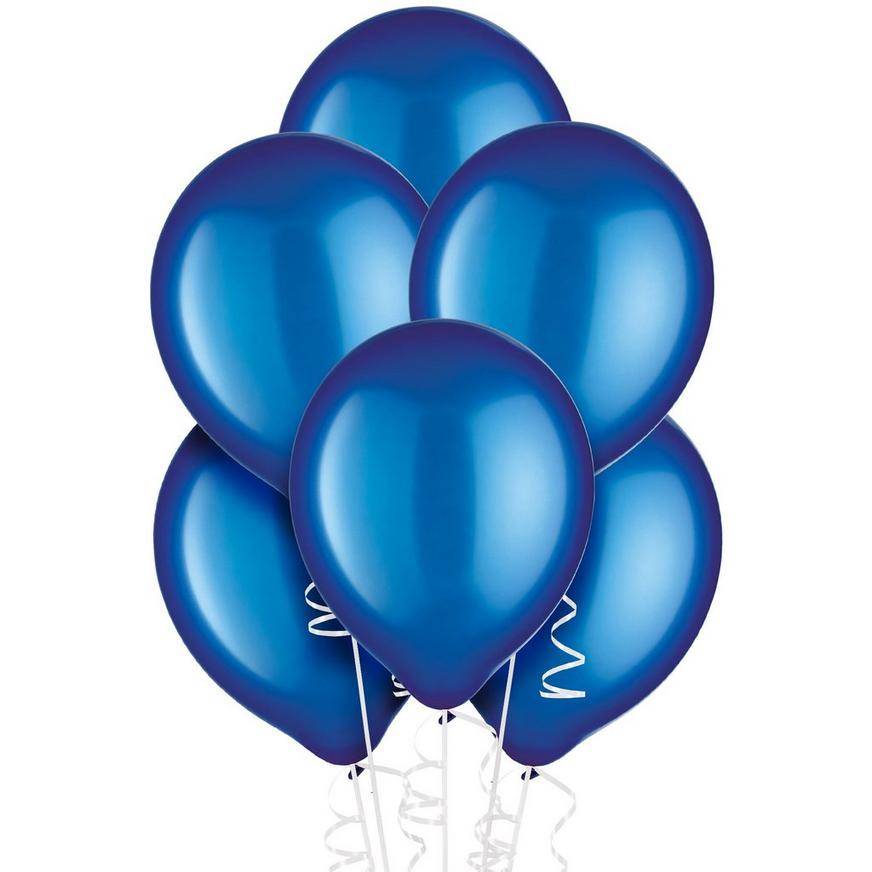 Uninflated 15ct, 12in, Royal Blue Pearl Balloons