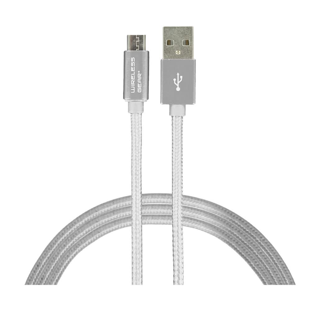 Wireless Gear Micro Usb Cable, 6 ft, Gray