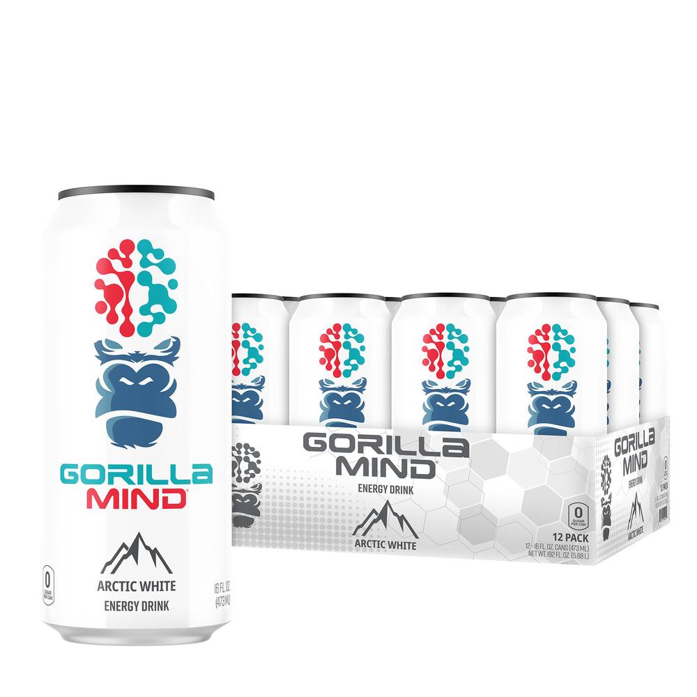 Gorilla Mind Energy Drink (12 pack, 16 fl oz) (arctic white)